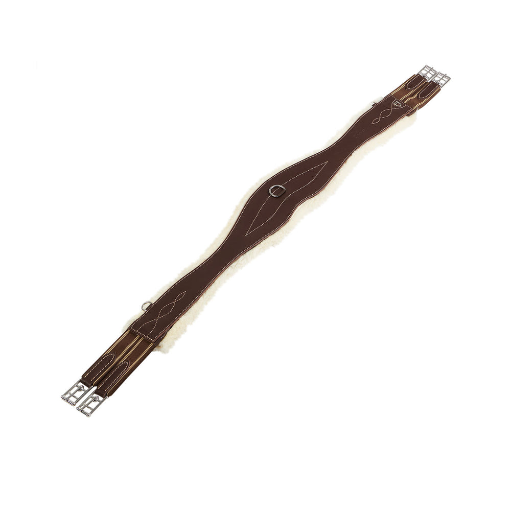 Jumping girth with synthetic lambskin DARK BROWN