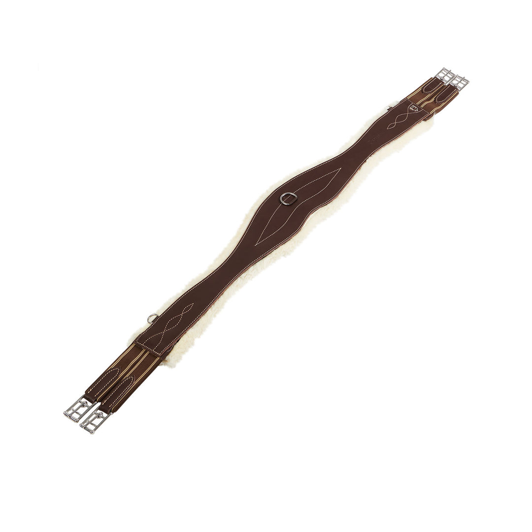 Jumping girth with synthetic lambskin DARK BROWN