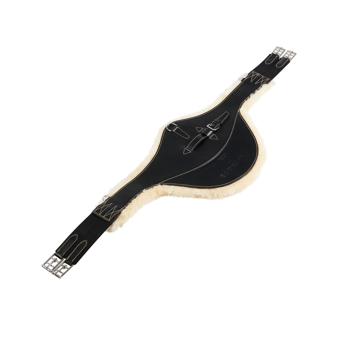 Jumping girth with belly guard for English sa BLACK