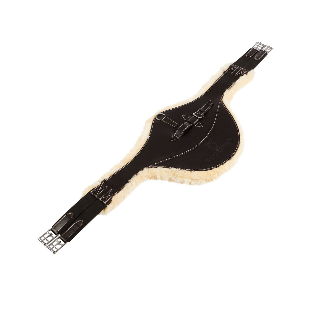 Jumping girth with belly guard for English sa DARK BROWN