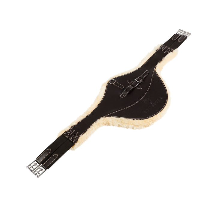 Jumping girth with belly guard for English sa DARK BROWN
