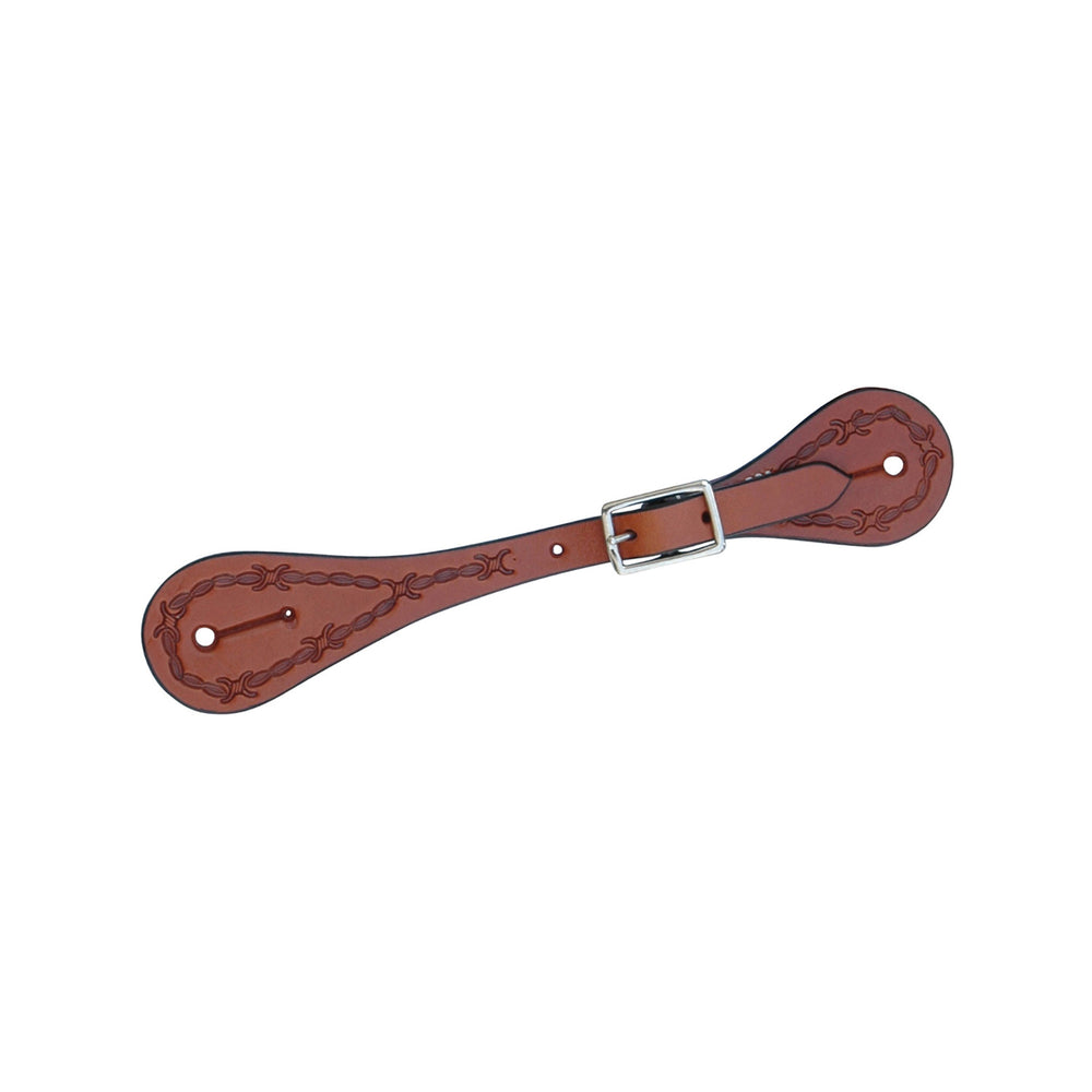 POOL'S SPURS STRAPS W/BARBWIRE TRIM BROWN