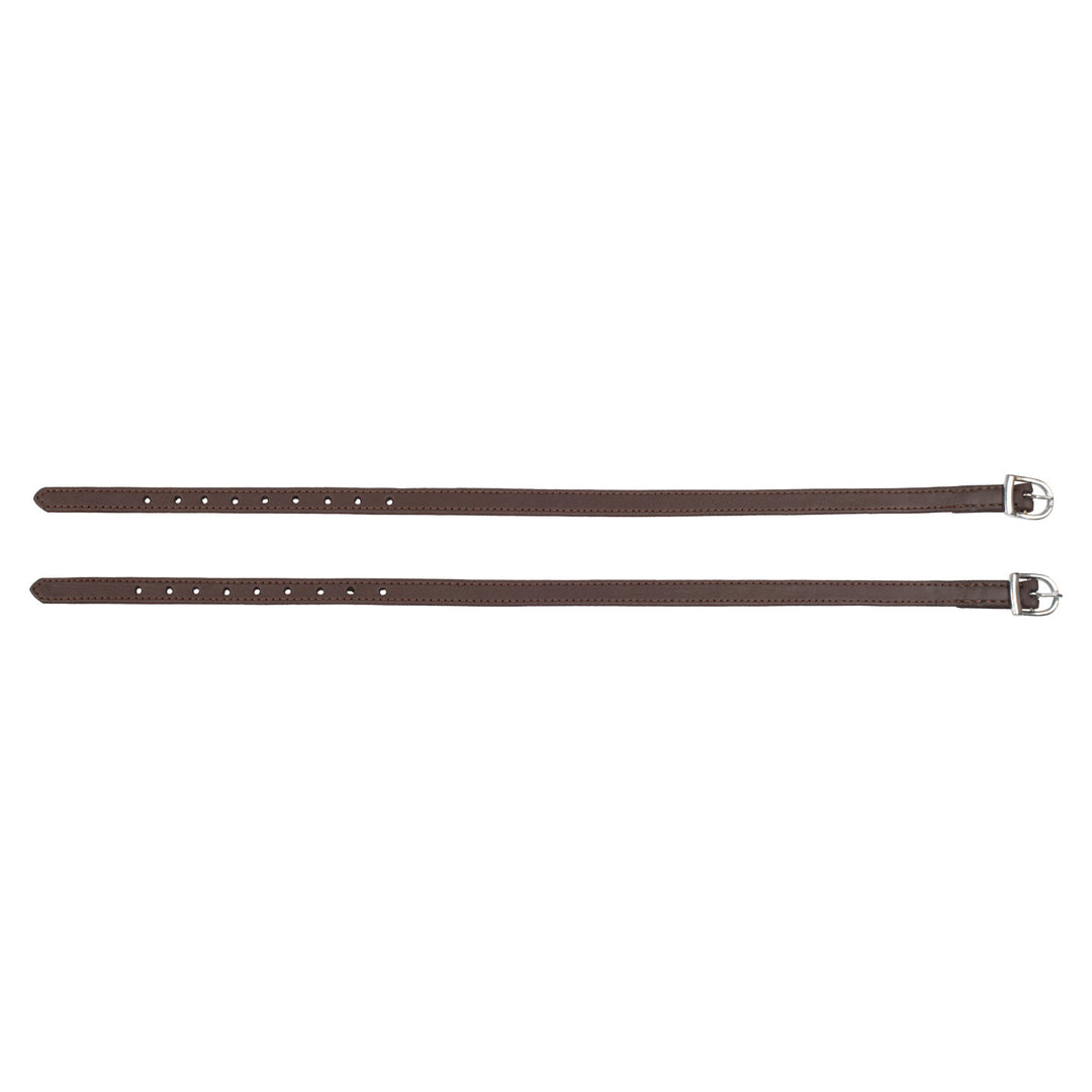 DOUBLE LEATHER SPUR STRAPS DARK BROWN