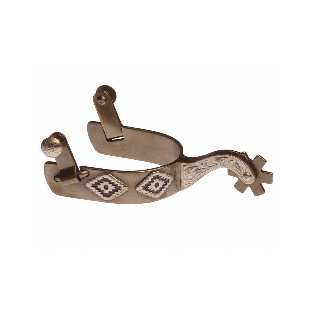BURNISHED WESTERN SPURS WITH DIAMOND DECORATIONS