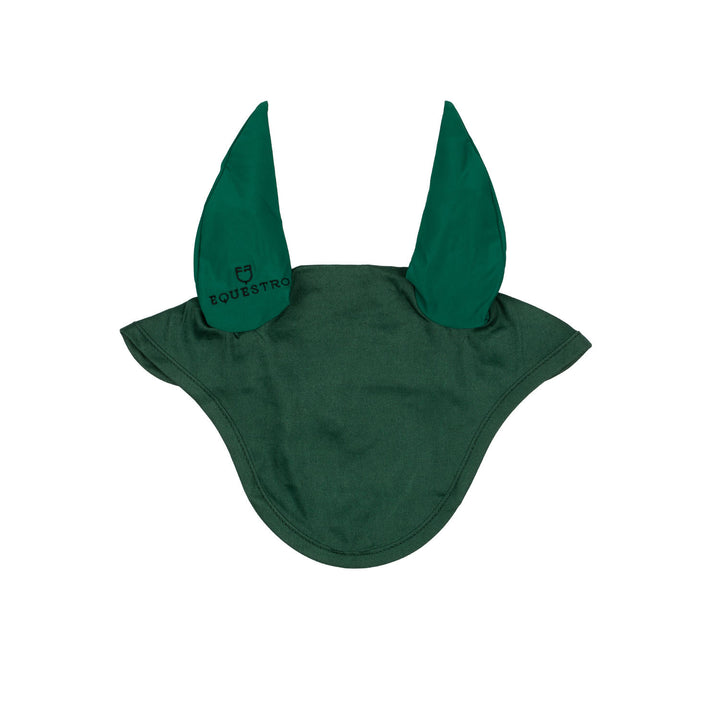 Cotton pony fly veil with elasticated ears GREEN