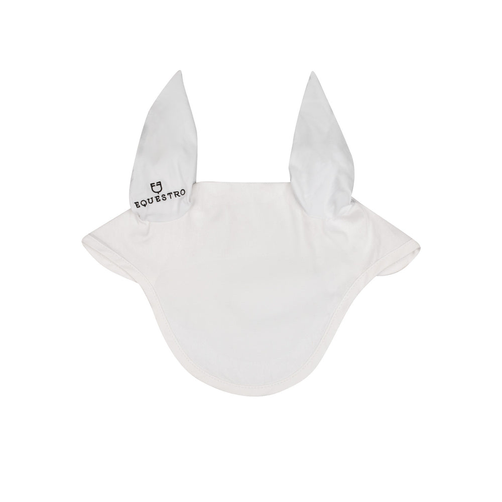 Cotton pony fly veil with elasticated ears WHITE