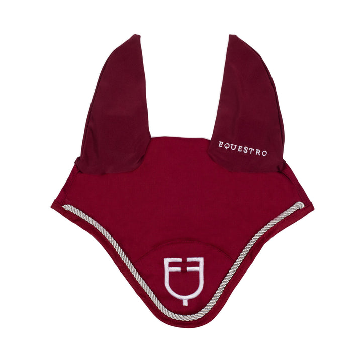 Fly veil in cotton with central logo BURGUNDY