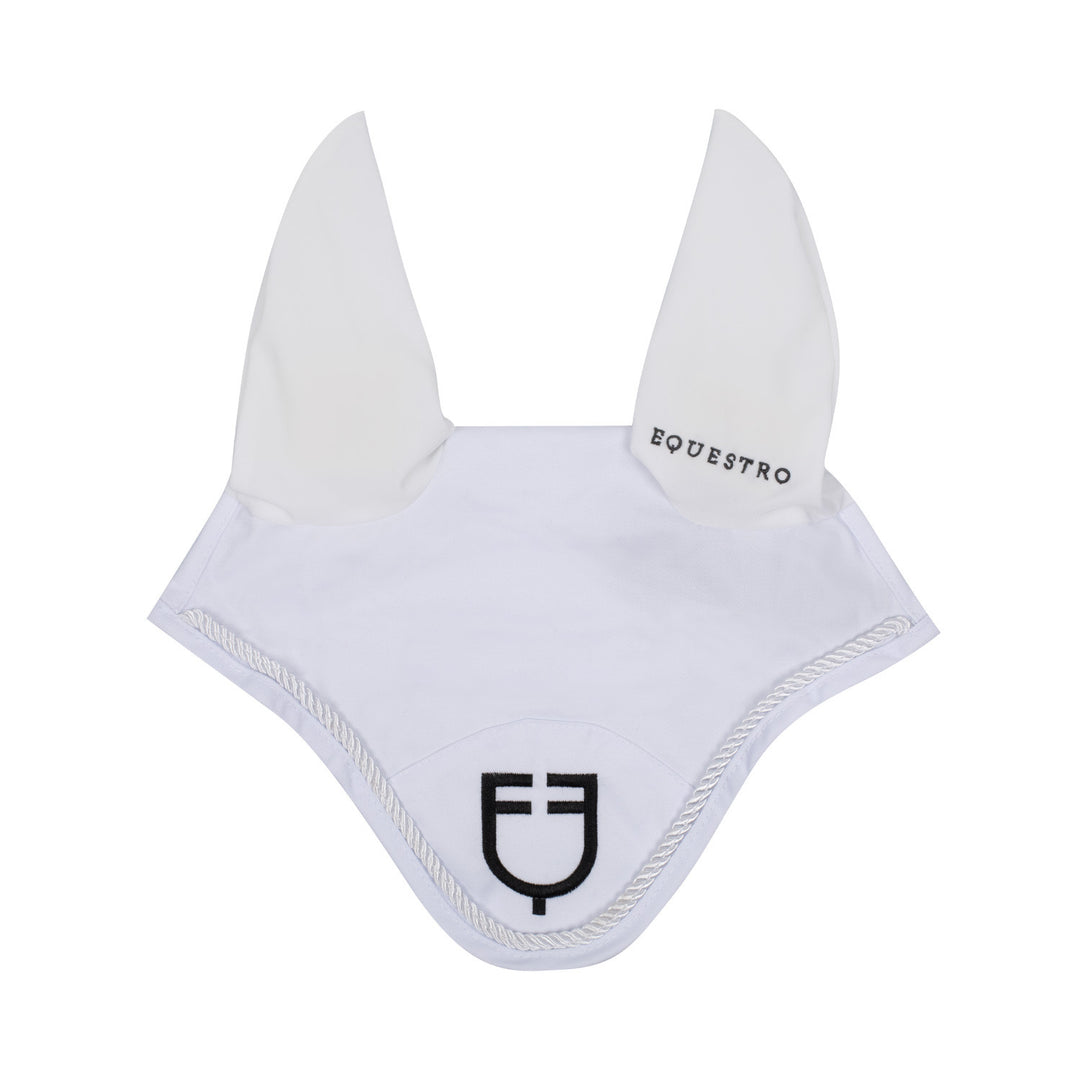 Fly veil in cotton with central logo