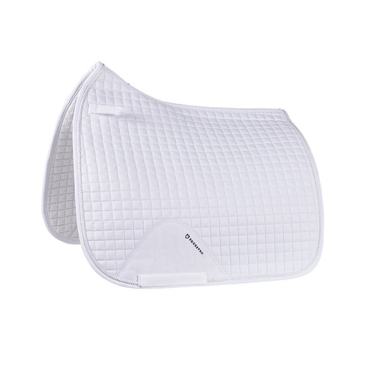 Dressage shaped cotton saddle pad, To be comb WHITE