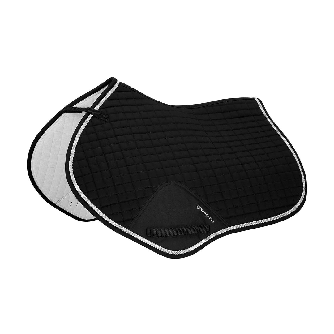 Shaped jumping saddle pad in cotton BLACK