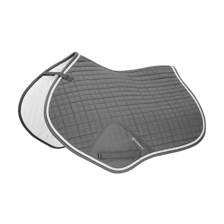 Shaped jumping saddle pad in cotton GREY