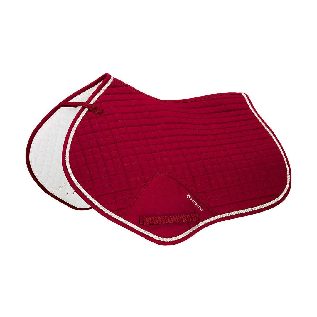 Shaped jumping saddle pad in cotton RED