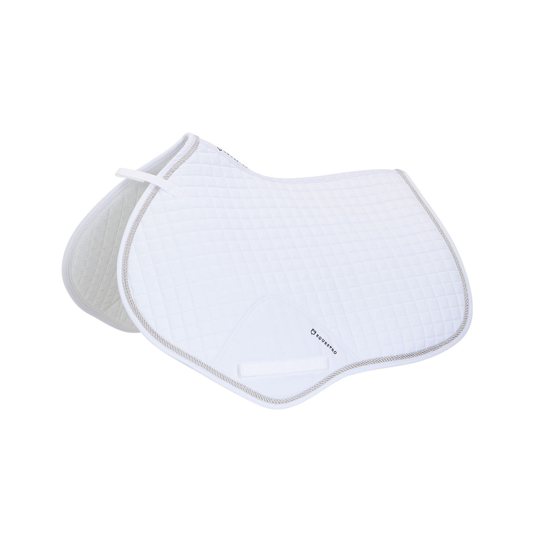 Shaped jumping saddle pad in cotton WHITE