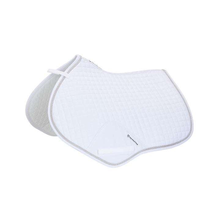 Shaped jumping saddle pad in cotton WHITE