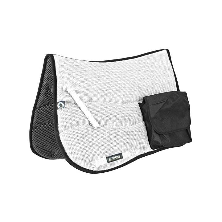 ENGLISH SADDLE PAD WITH POCKETS TT + SYMPA WHITE