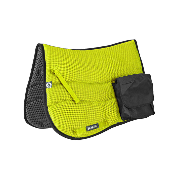 ENGLISH SADDLE PAD WITH POCKETS TT + SYMPA YELLOW FLUO