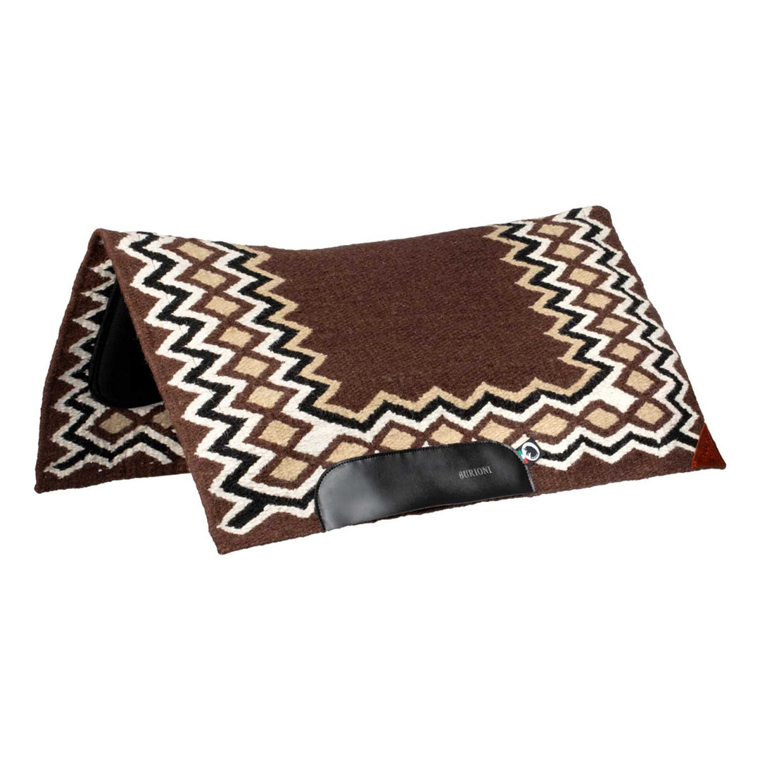 WESTERN SHOW SADDLE PAD IN WOOL WITH DRY F PA BROWN/SAND/BLACK