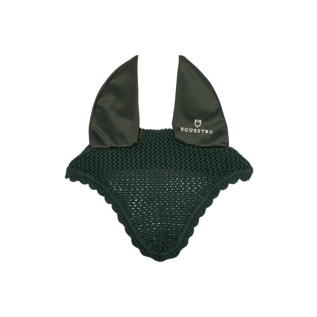 Pony fly veil with elastic ears GREEN