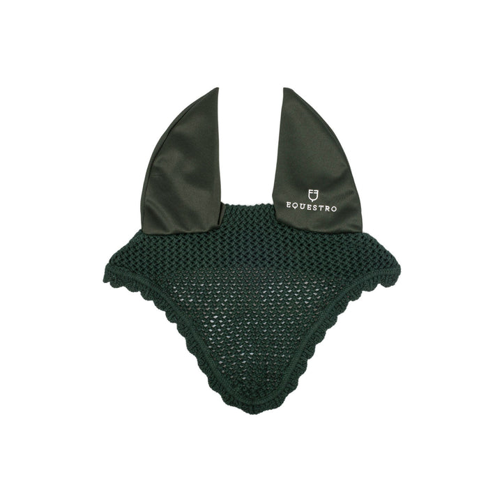 Pony fly veil with elastic ears GREEN