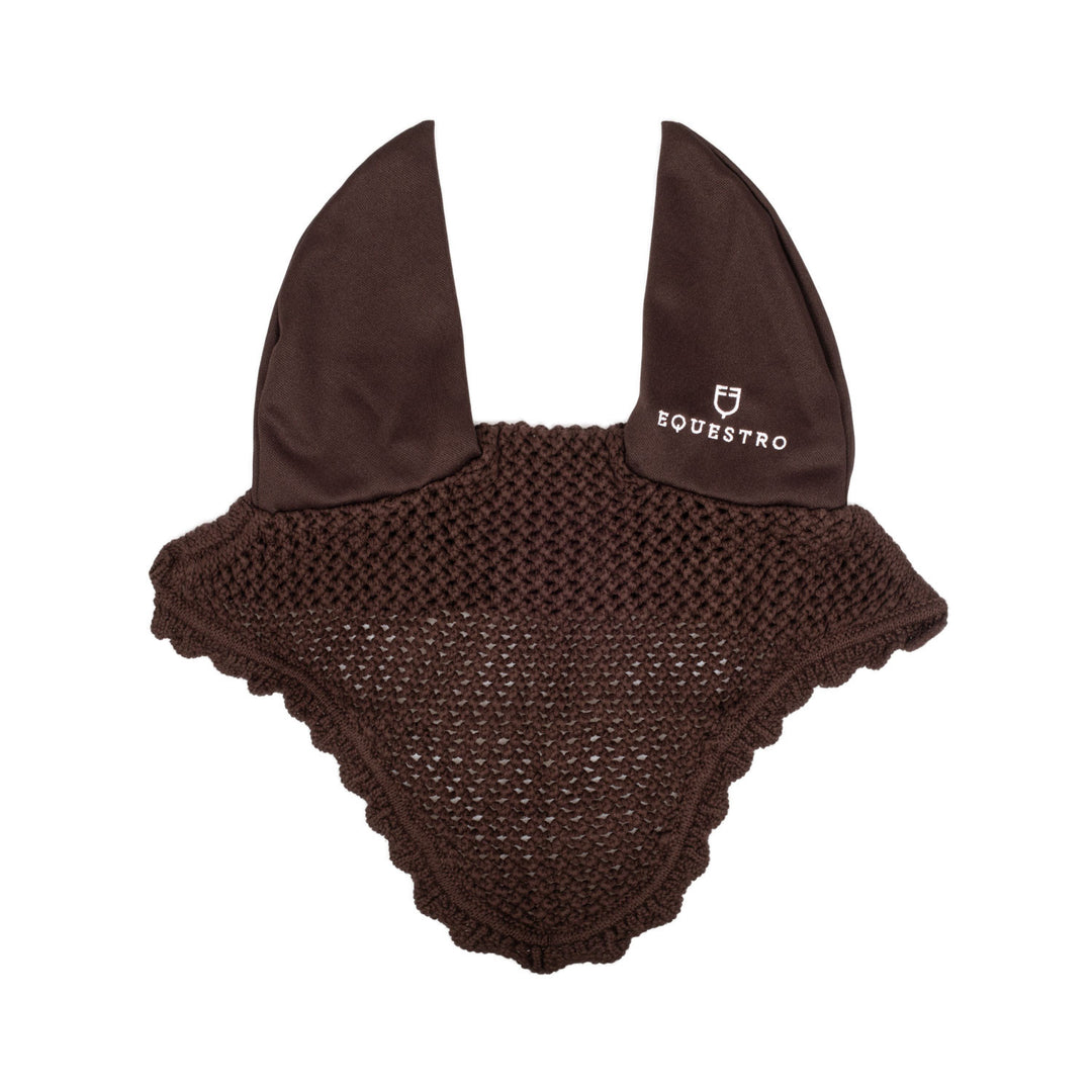 Knitted fly veil with elastic ears BROWN