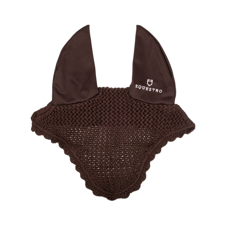 Knitted fly veil with elastic ears BROWN