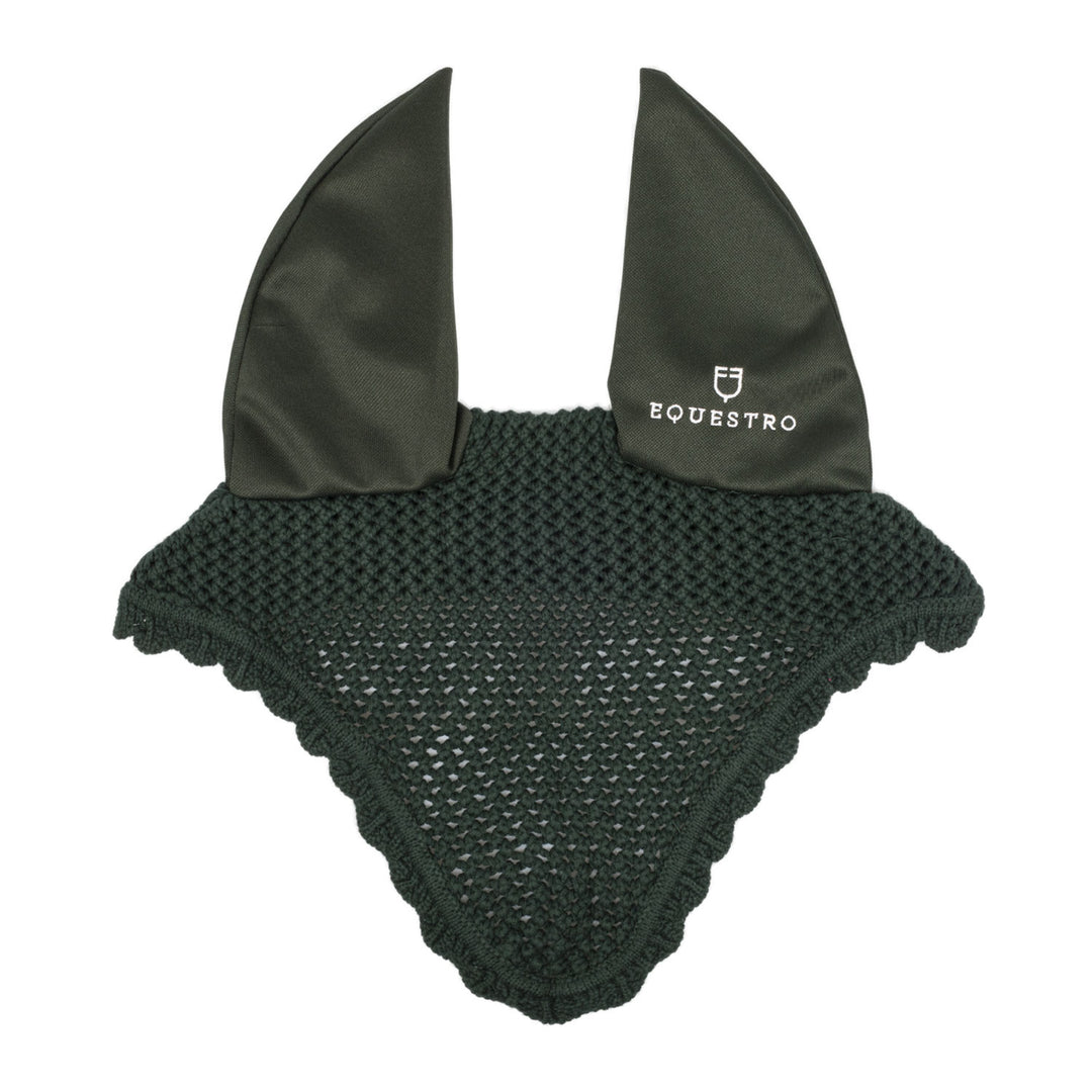 Knitted fly veil with elastic ears GREEN