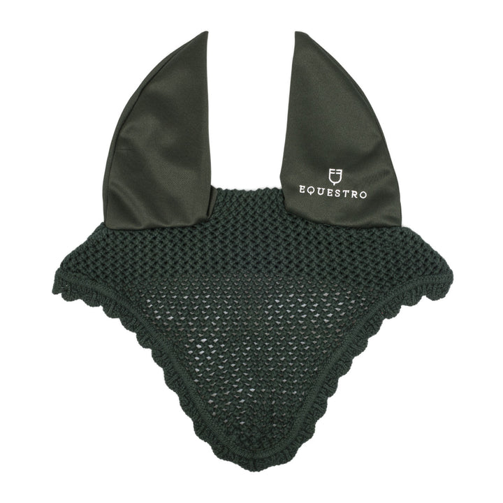 Knitted fly veil with elastic ears GREEN