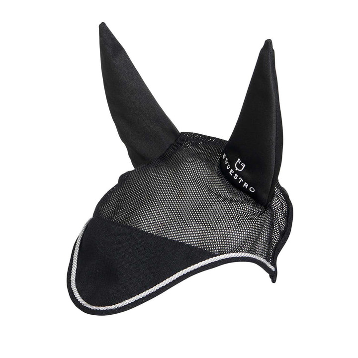Cotton fly veil and perforated mesh fabric BLACK