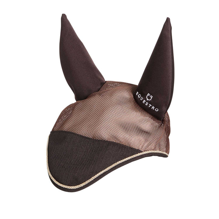 Cotton fly veil and perforated mesh fabric BROWN