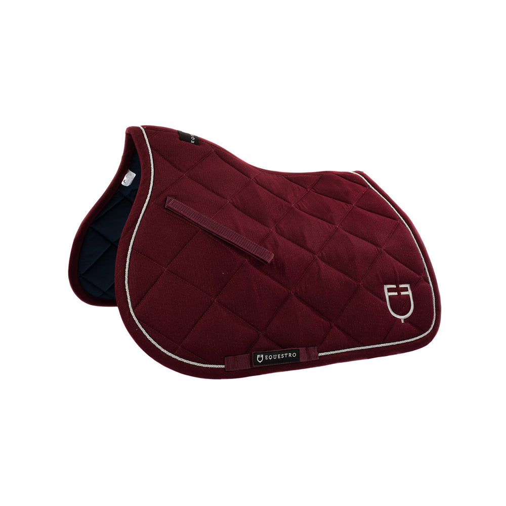 Jumping saddle pad in cotton with trimmings w BURGUNDY