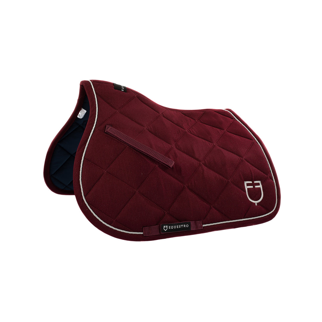 Jumping saddle pad in cotton with trimmings w BURGUNDY
