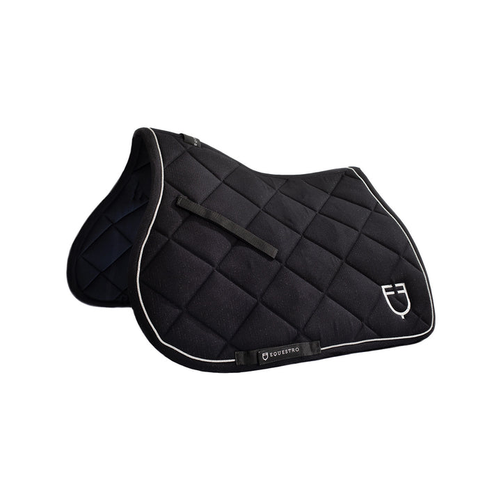 Jumping saddle pad in cotton with trimmings w BLACK