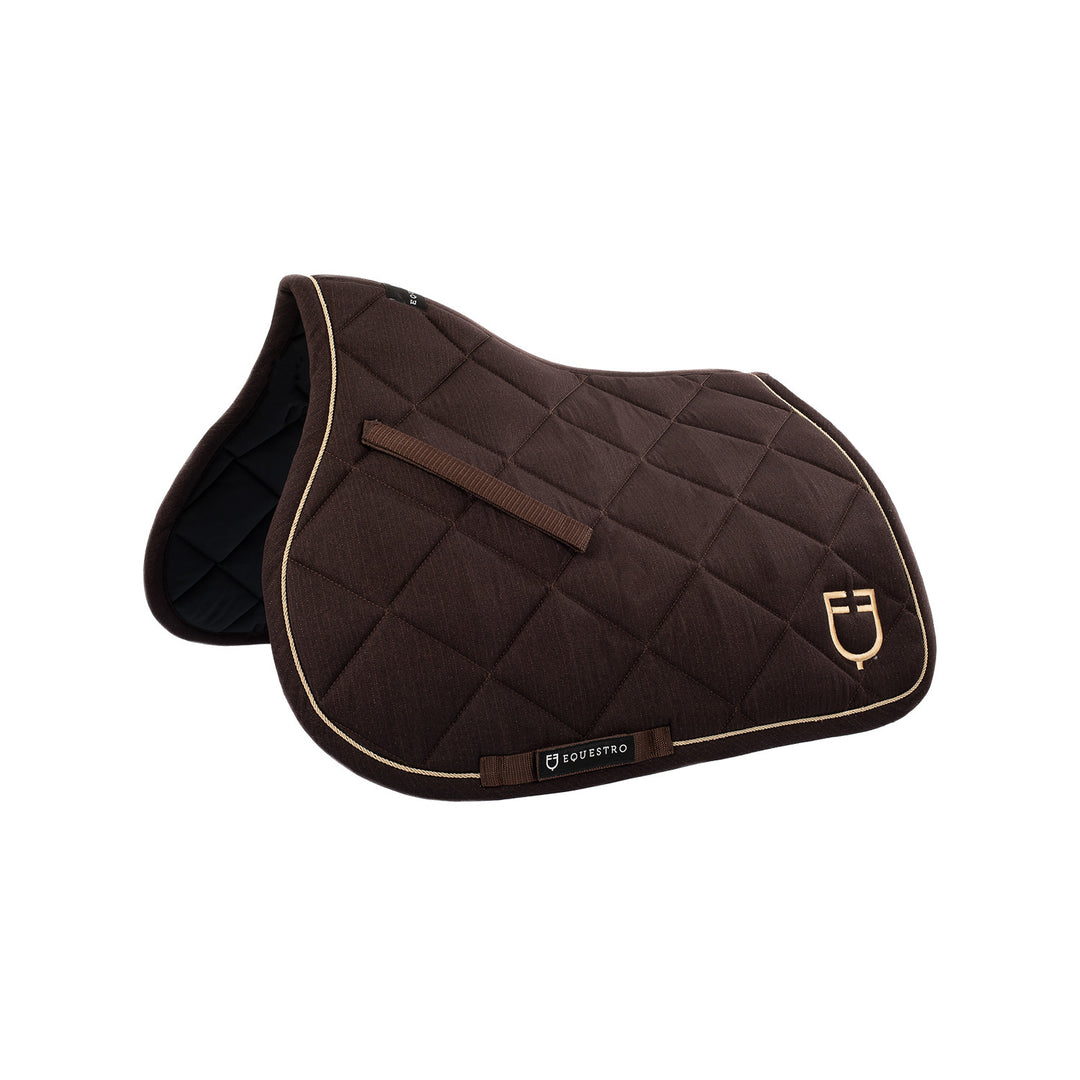 Jumping saddle pad in cotton with trimmings w BROWN