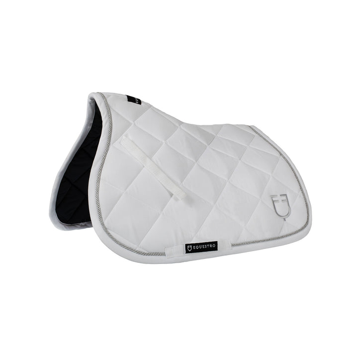 Jumping saddle pad in cotton with trimmings w WHITE