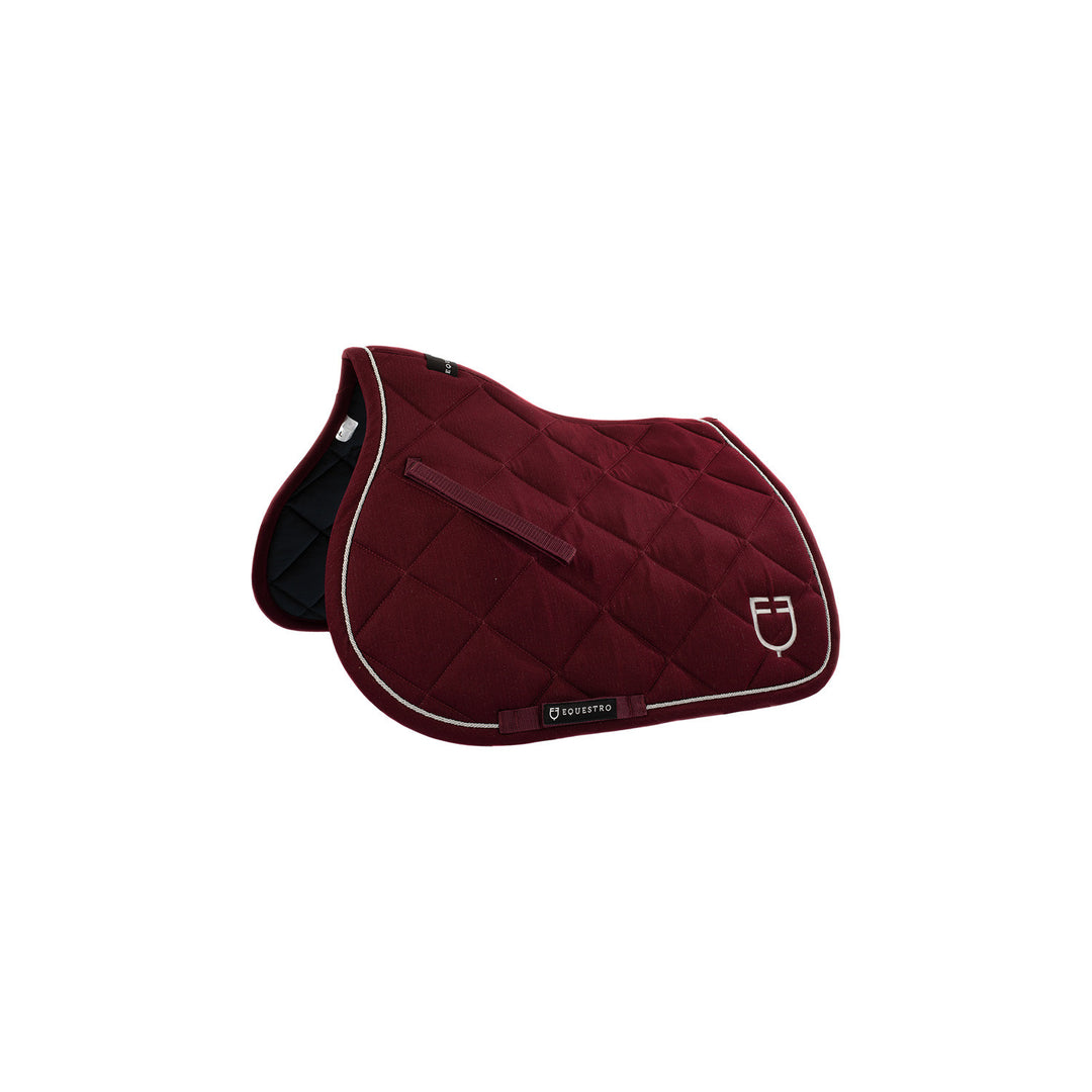 Pony jumping saddle pad in cotton with logo BURGUNDY