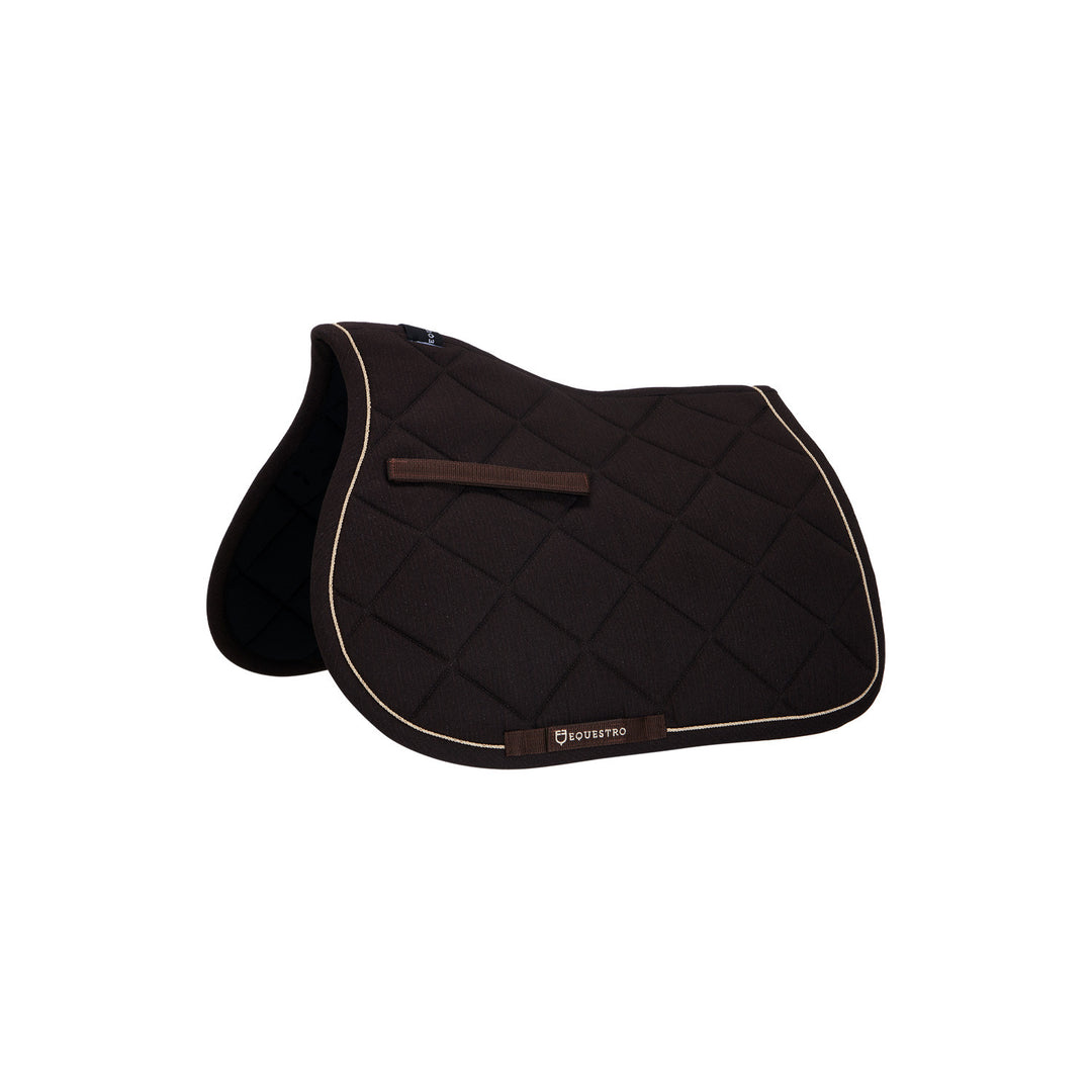 Pony jumping saddle pad in cotton with trimmi BROWN