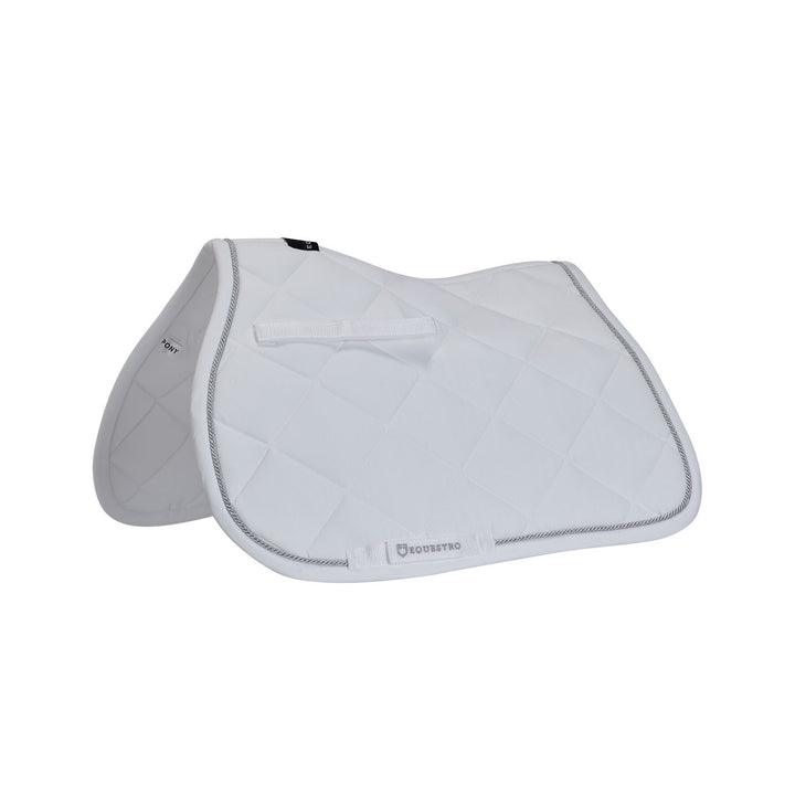 Pony jumping saddle pad in cotton with trimmi WHITE