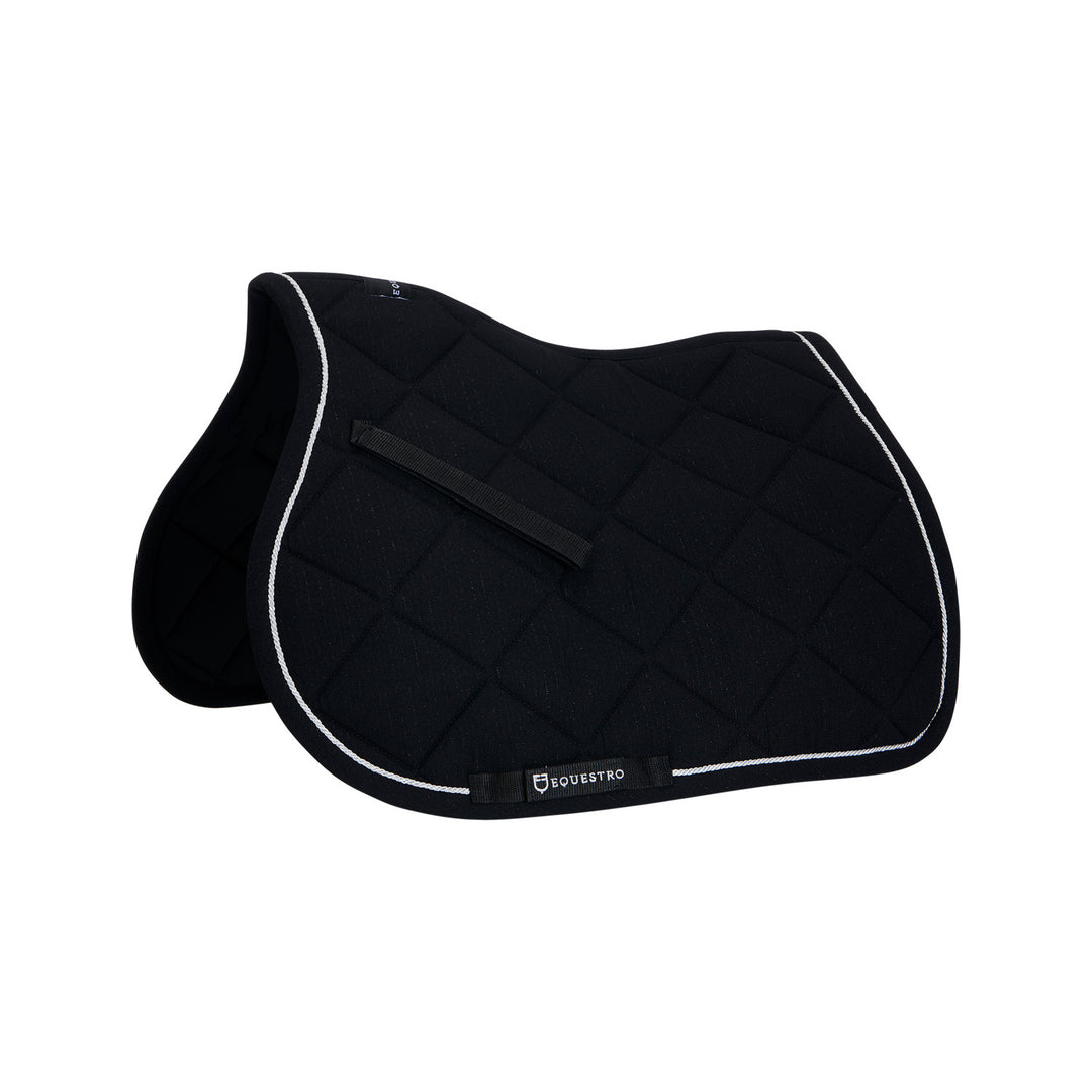 Jumping saddle pad in cotton with trimmings BLACK