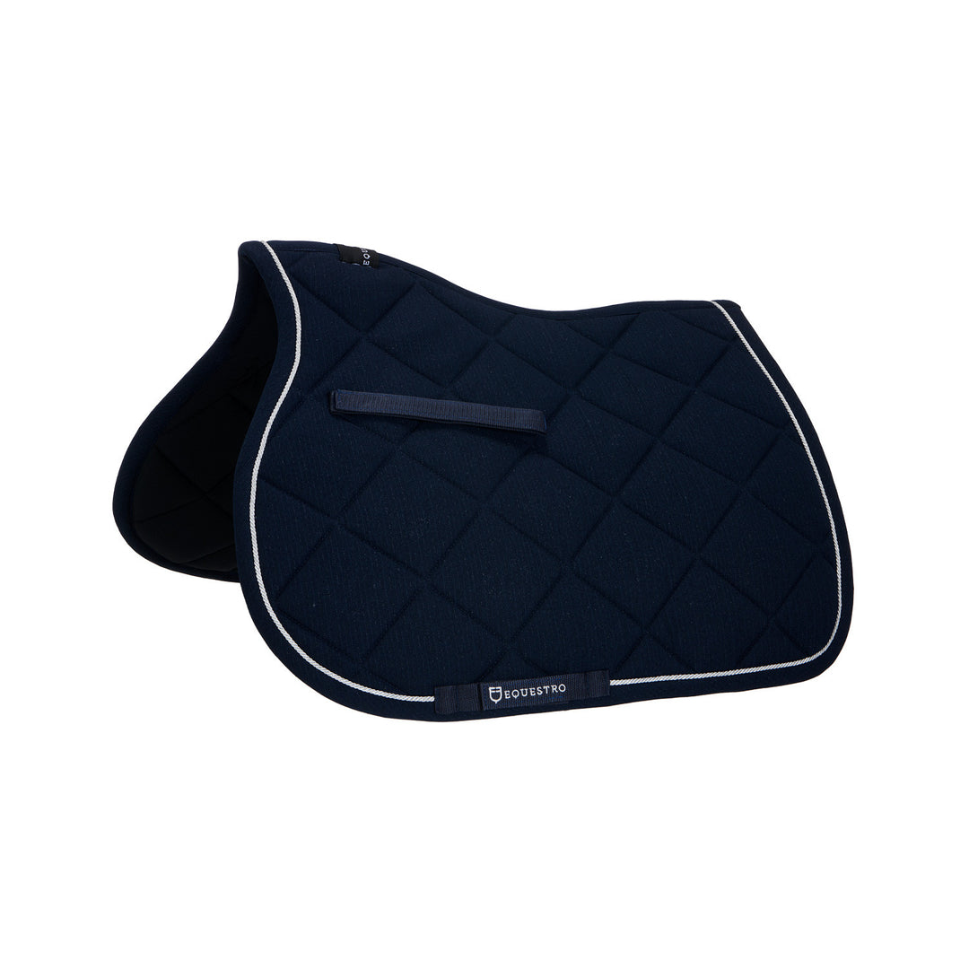 Jumping saddle pad in cotton with trimmings NAVY