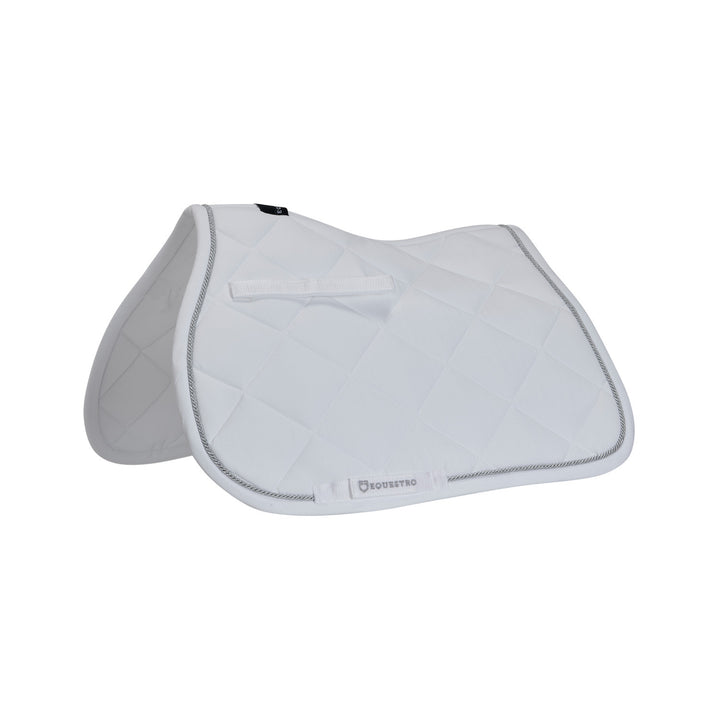 Jumping saddle pad in cotton with trimmings WHITE