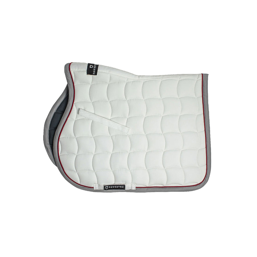 Jumping saddle pad with contrasting trimmings WHITE/RED/GREY