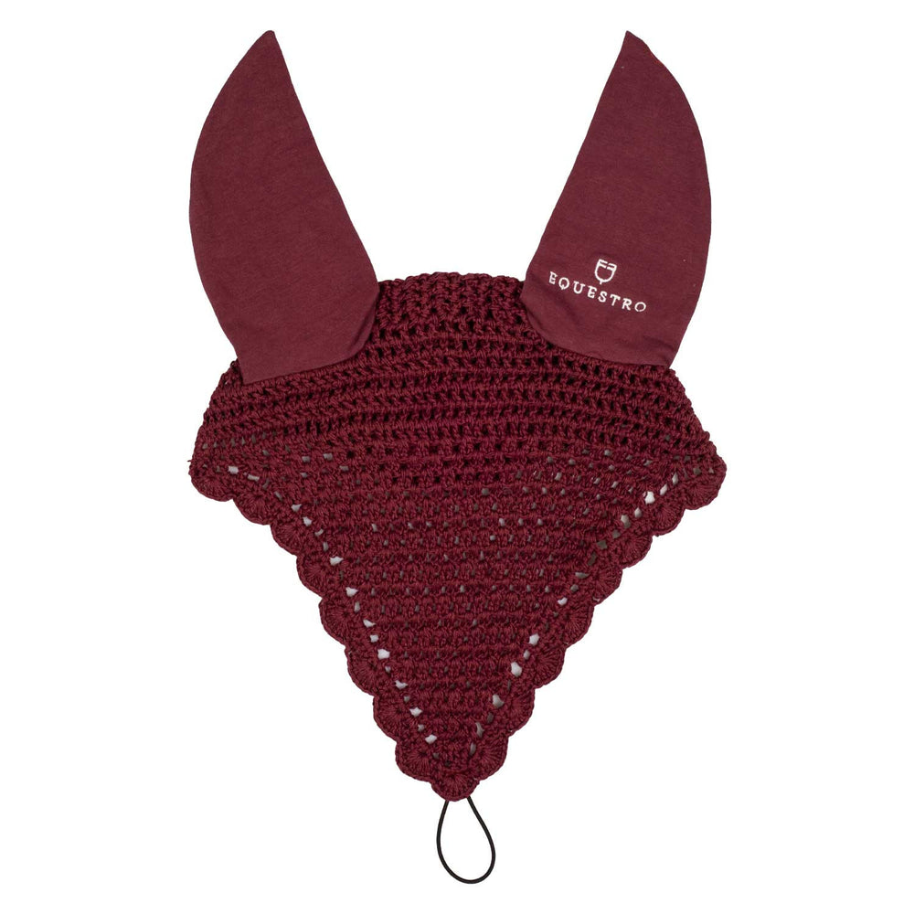 Cotton fly veil with noseband attachment BURGUNDY
