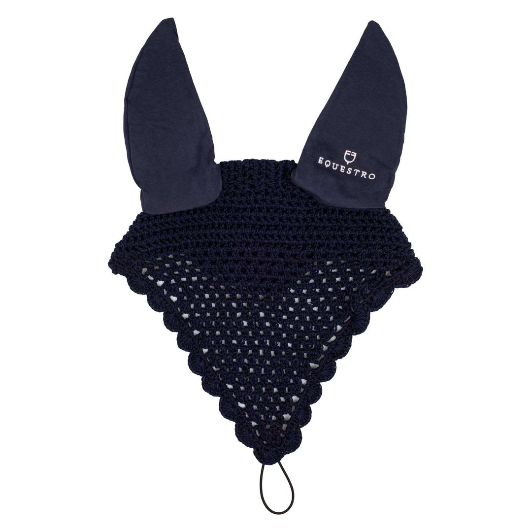 Cotton fly veil with noseband attachment NAVY