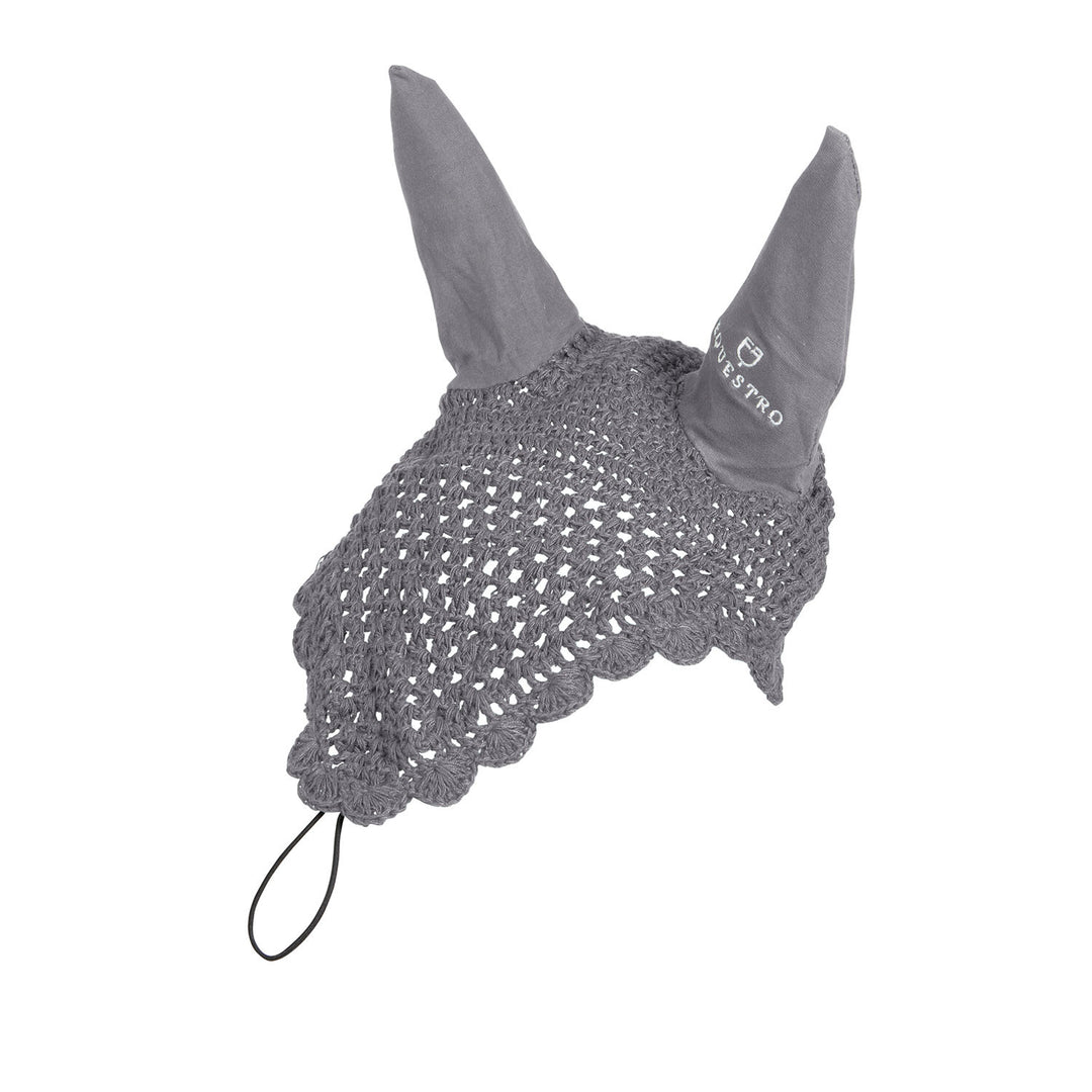 Knitted fly veil with elastic front strap GREY