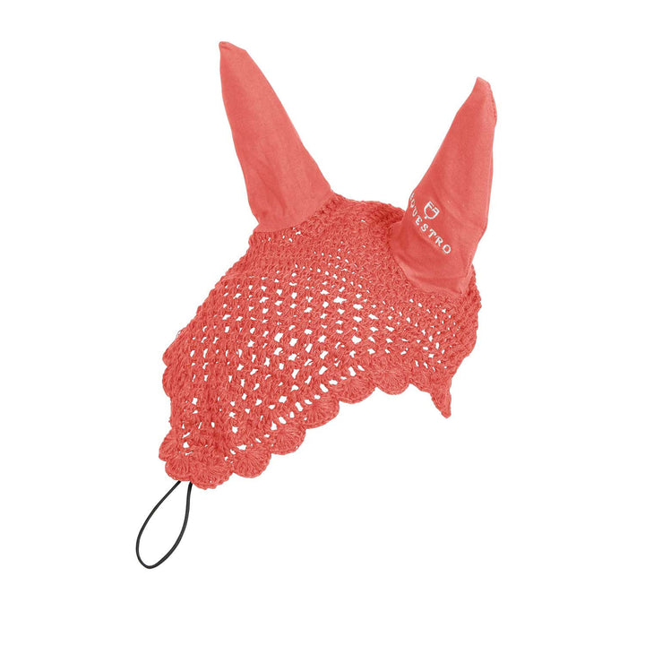 Knitted fly veil with elastic front strap RED