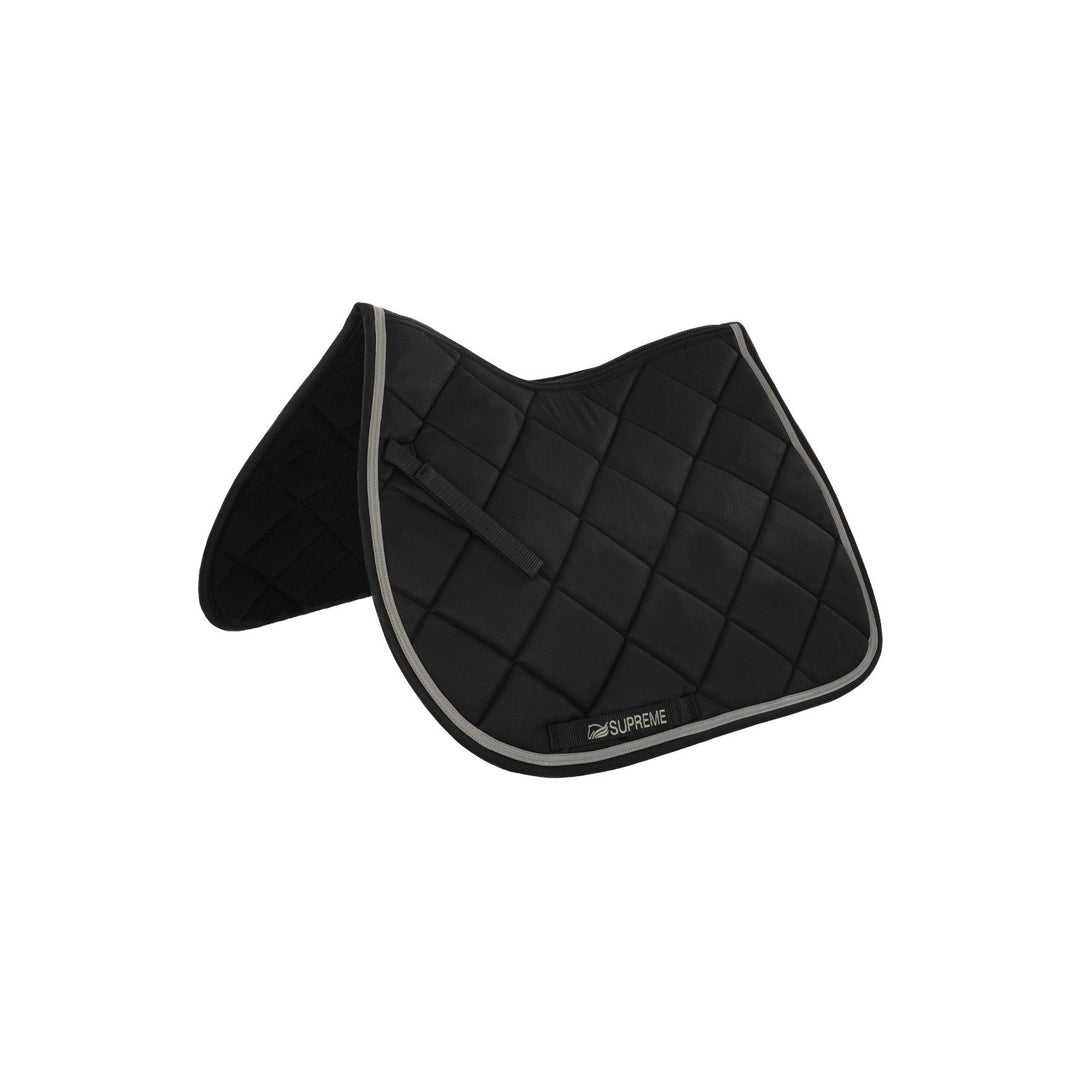 Quilted pony jumping saddle BLACK/LIGHT GREY