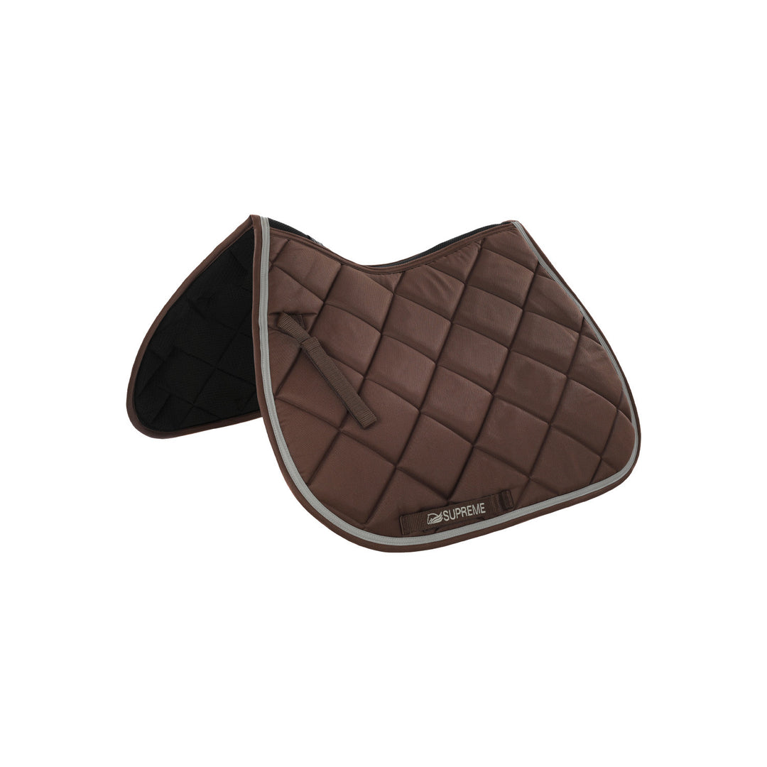 Quilted pony jumping saddle BROWN/LIGHT GREY