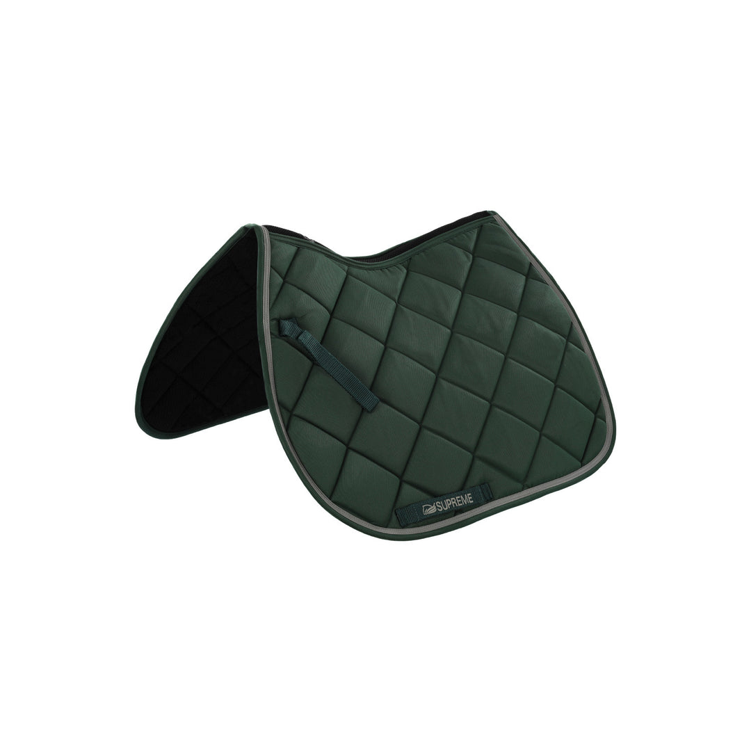 Quilted pony jumping saddle HUNTER GREEN/LIGHT GREY
