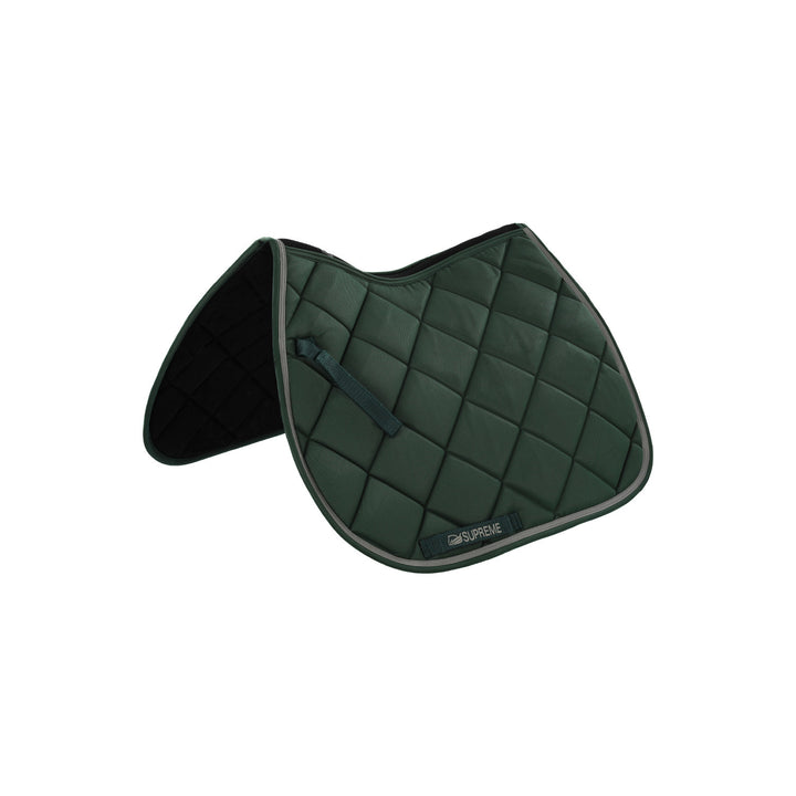Quilted pony jumping saddle HUNTER GREEN/LIGHT GREY