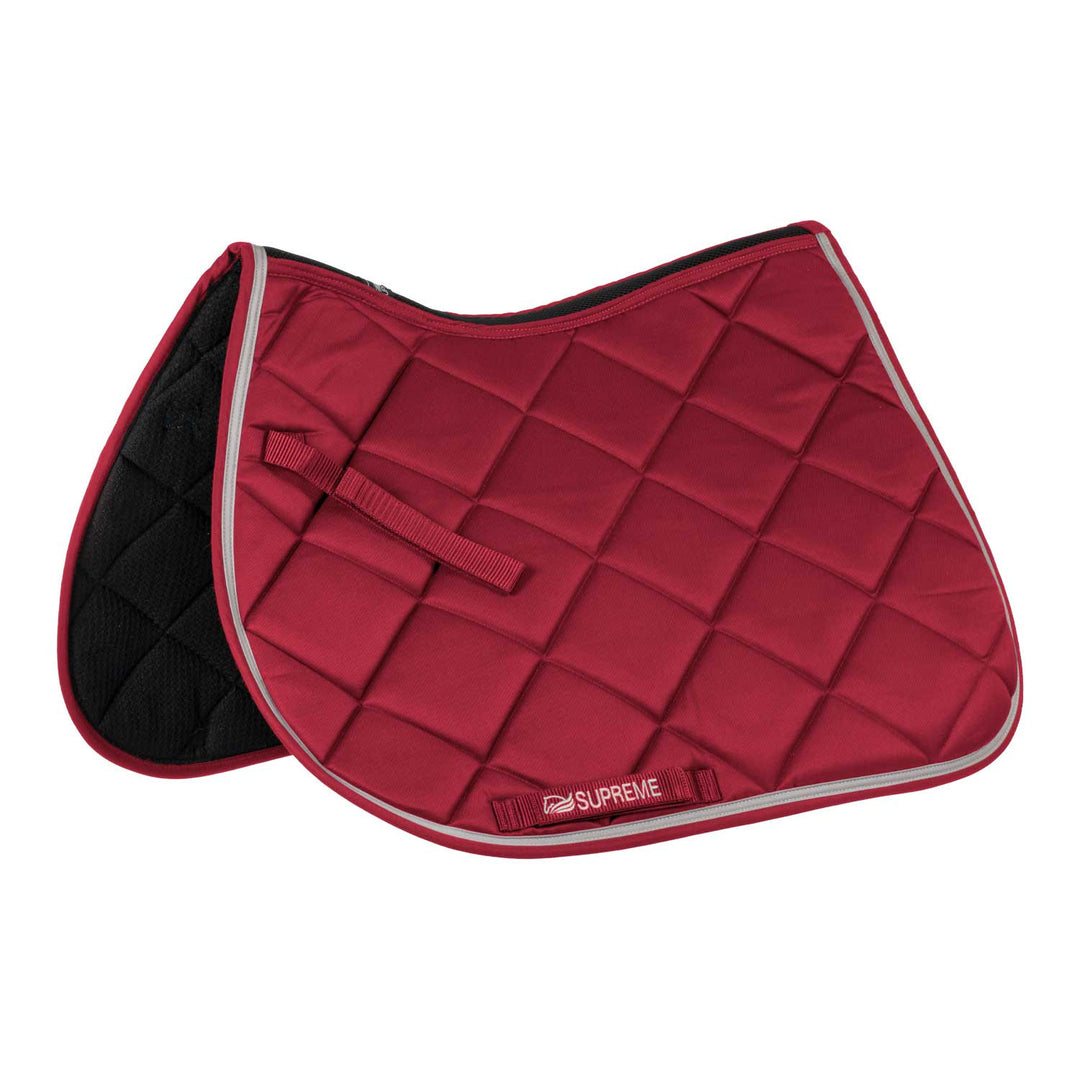 JUMPING QUILTED SADDLE PAD BURGUNDY/LIGHT GREY